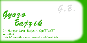 gyozo bajzik business card